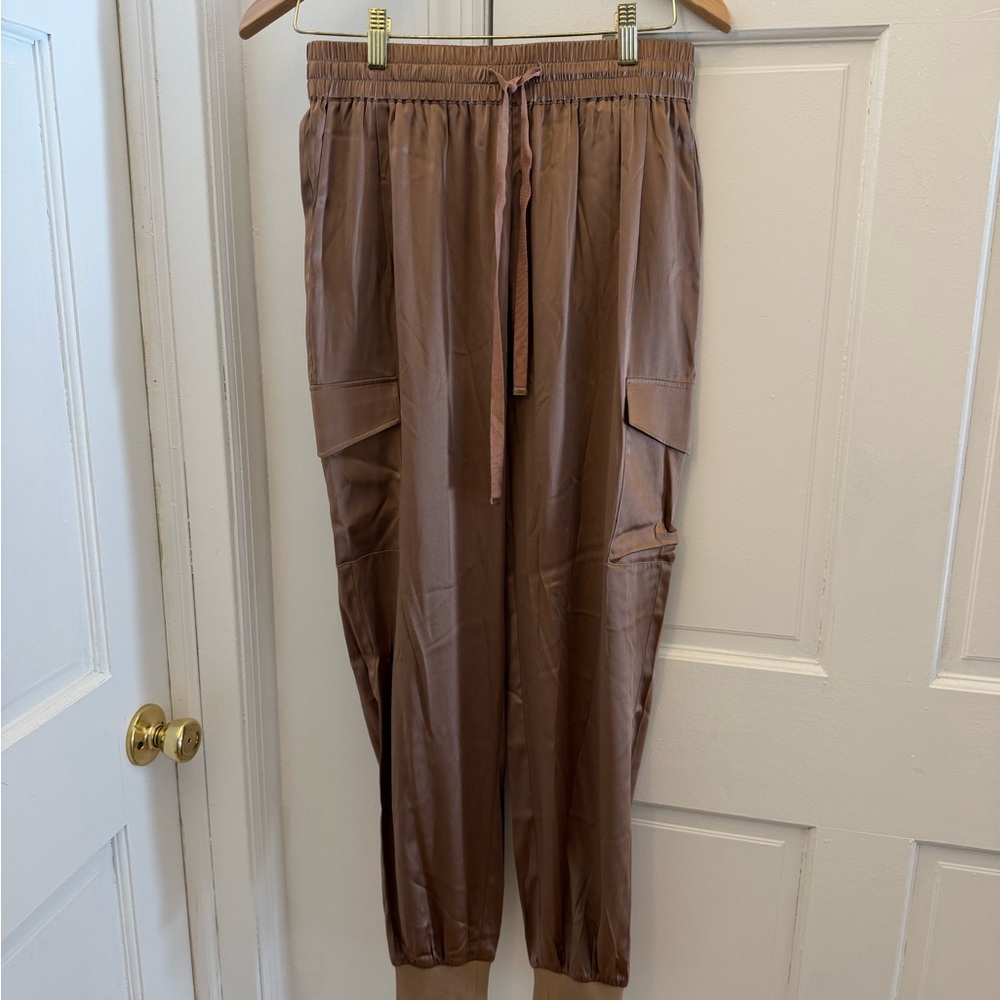Cami NYC Silk Brown Joggers NWT